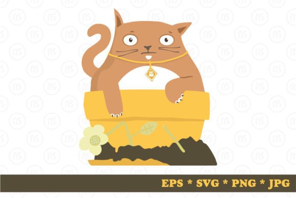 Cartoon Cat in a Pot Embroidery Review