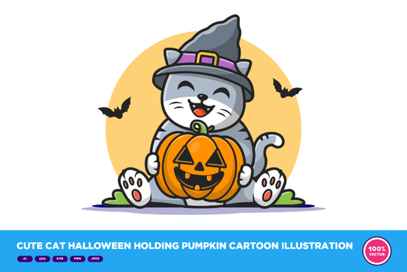 Cute Cat Halloween Holding Pumpkin Embroidery Design Review