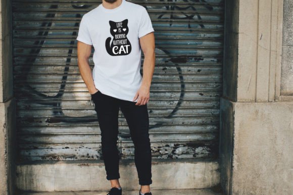 Life is Boring Without Cat Typography Review