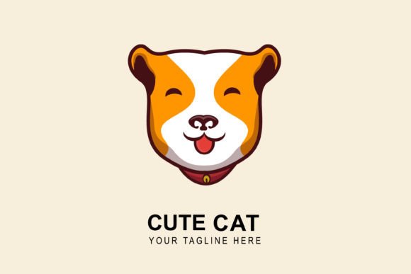 Pet Logo Cute Cat Head Design Review