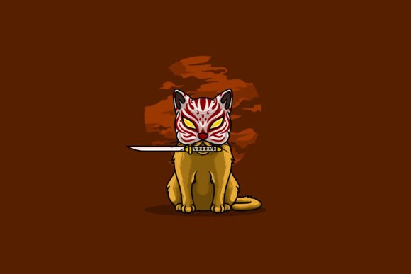 Samurai Cat Biting Sword Embroidery Design Review