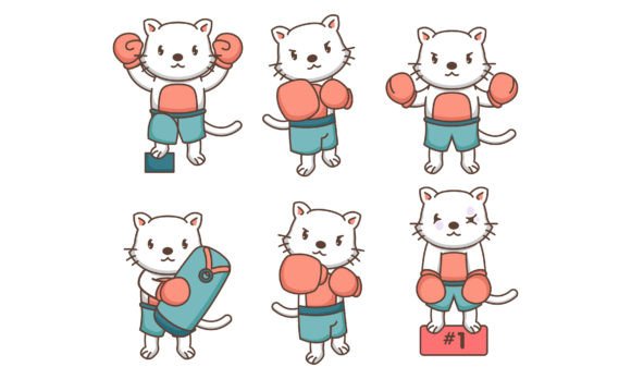Set of Boxing Cat Mascot Bundle Review